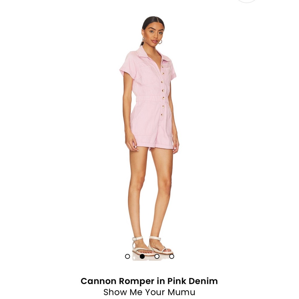 Show Me Your Mumu Cannon Romper in Pink Denim